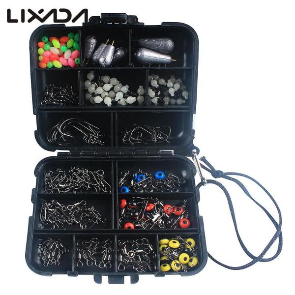 lixada 177pcs/lot fishing accessories kit crank hooks sinker weights swivels snaps connectors beads tackle box set
lixada 177pcs/lot fishing accessories kit crank hooks sinker weights swivels snaps connectors beads tackle box set