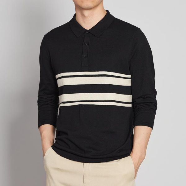men's polos 2021 spring and autumn long sleeve knitted shirt casual fashion loose lapel top, White;black
men's polos 2021 spring and autumn long sleeve knitted shirt casual fashion loose lapel top, White;black