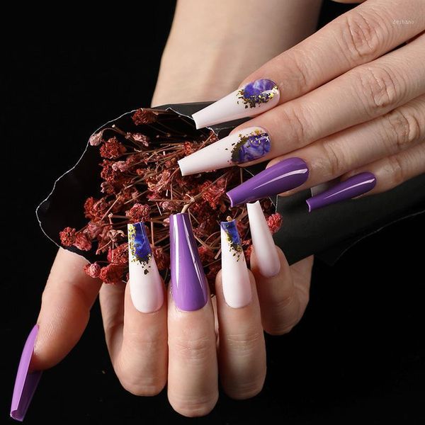 24pcs/box super long ballet nail purple floating spiral pattern fake tips full cover acrylic products for girls1, Red;gold
24pcs/box super long ballet nail purple floating spiral pattern fake tips full cover acrylic products for girls1, Red;gold