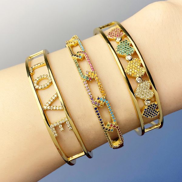 flola micro pave heart cuff for women gold curb link love bracelets bangle luxury jewelry valentines day gifts brtc76, Golden;silver
flola micro pave heart cuff for women gold curb link love bracelets bangle luxury jewelry valentines day gifts brtc76, Golden;silver