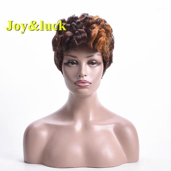joy&luck short wig pixie cut culry ombre brown color synthetic wigs for women full with bangs african womoen hair1, Black
joy&luck short wig pixie cut culry ombre brown color synthetic wigs for women full with bangs african womoen hair1, Black