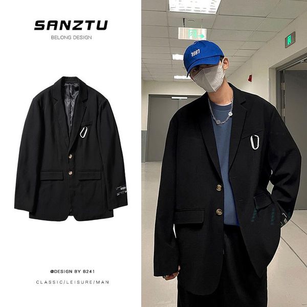 men's suits & blazers gray black suit men fashion business society mens dress jacket korean loose casual office formal outwear, White;black
men's suits & blazers gray black suit men fashion business society mens dress jacket korean loose casual office formal outwear, White;black