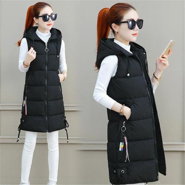 women's vests europe the 2021 autumn winter korean fashion hooded slim plus size cotton vest mid-length jacket waistcoat, Black;white
women's vests europe the 2021 autumn winter korean fashion hooded slim plus size cotton vest mid-length jacket waistcoat, Black;white