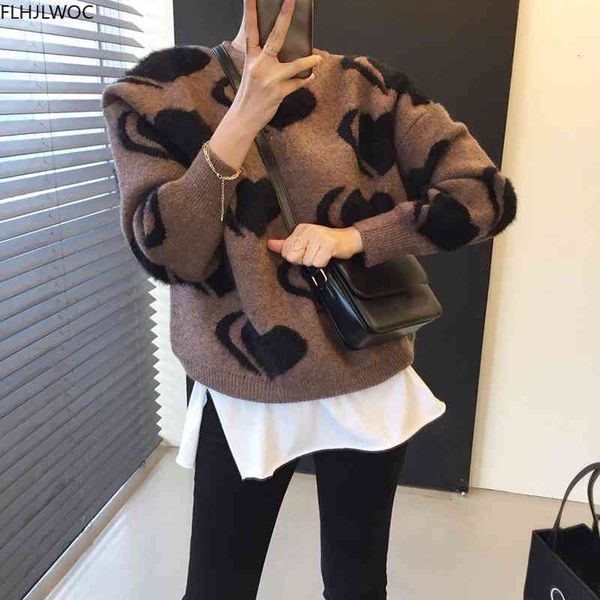 women's sweaters chic korea fashion women winter outerwear casual loose print love knitting pullovers n439 3my4, White;black
women's sweaters chic korea fashion women winter outerwear casual loose print love knitting pullovers n439 3my4, White;black