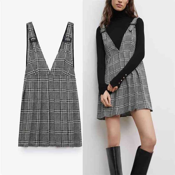 plaid pinafore dress women adjustable wide straps pleated short dresses female fashion sleeveless office lady vestido 210524, Black;gray
plaid pinafore dress women adjustable wide straps pleated short dresses female fashion sleeveless office lady vestido 210524, Black;gray