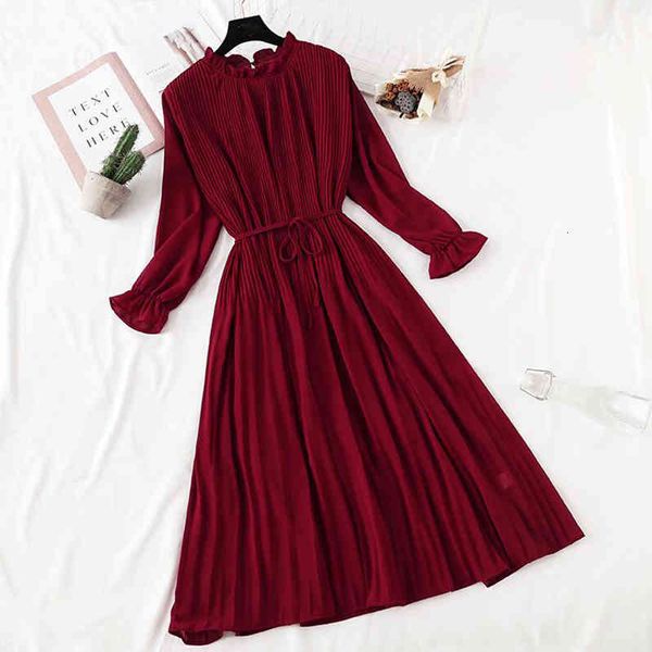 dresses autumn chiffon sleeve vintage solid lotus leaf neck pleated long robe women casual es, Black;gray
dresses autumn chiffon sleeve vintage solid lotus leaf neck pleated long robe women casual es, Black;gray