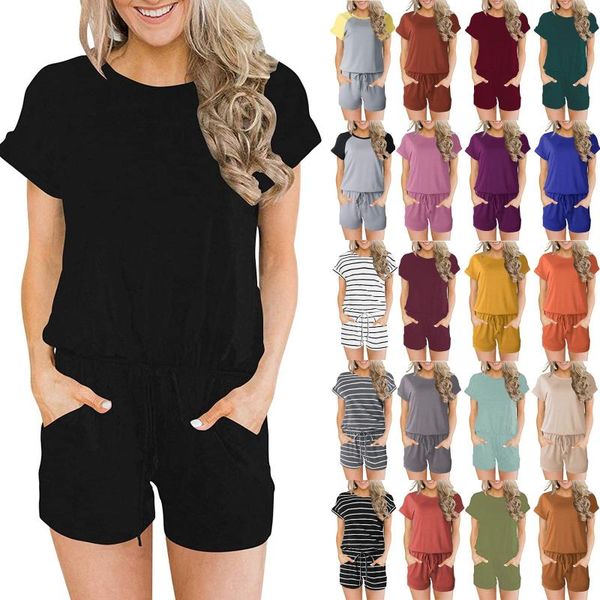 women's tracksuits summer fashion solid color short sets round neck sleeve strapping shorts jumpsuit korean woman clothing, Gray
women's tracksuits summer fashion solid color short sets round neck sleeve strapping shorts jumpsuit korean woman clothing, Gray