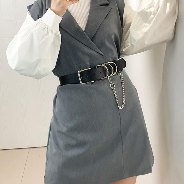 belts punk women with chain silver buckle wide pu leather waist strap for jeans trousers casual black ladies female waistband, Black;brown
belts punk women with chain silver buckle wide pu leather waist strap for jeans trousers casual black ladies female waistband, Black;brown