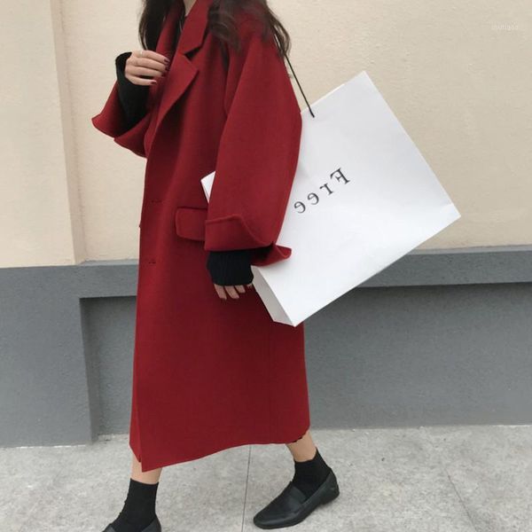 women's wool & blends 2021 korean mid-length cashmere coat single breasted woolen red autumn jacket clothes plus size top, Black
women's wool & blends 2021 korean mid-length cashmere coat single breasted woolen red autumn jacket clothes plus size top, Black