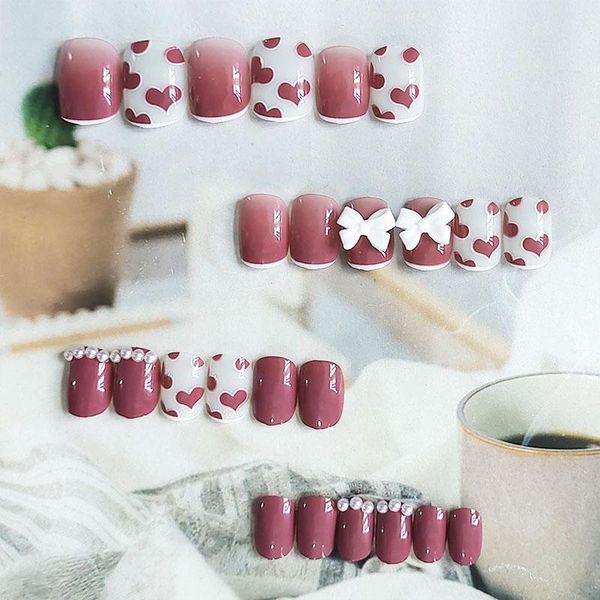 false nails 24pcs love heart print nail patch glue type removable short paragraph fashion manicure save time, Red;gold
false nails 24pcs love heart print nail patch glue type removable short paragraph fashion manicure save time, Red;gold
