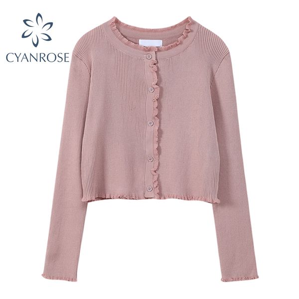 ruffle design solid knitwear for women o neck long sleeve korean style cardigan single breasted relax ulzzang knitted 210417, White;black
ruffle design solid knitwear for women o neck long sleeve korean style cardigan single breasted relax ulzzang knitted 210417, White;black