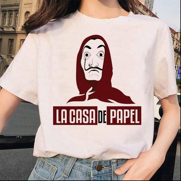 ropa mujer money heist women the house of paper la casa de papel t shirt summer dali mask, White
ropa mujer money heist women the house of paper la casa de papel t shirt summer dali mask, White