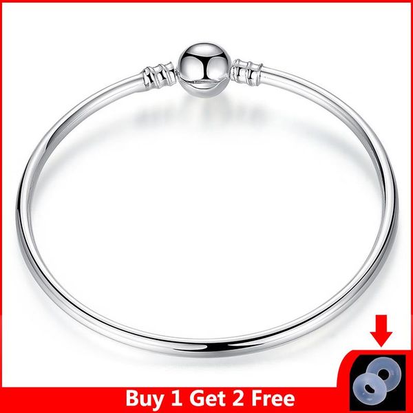 bangle fashion charm bracelet chain for women silver color fit original fine bracelets diy jewelry engagement gift, Black
bangle fashion charm bracelet chain for women silver color fit original fine bracelets diy jewelry engagement gift, Black