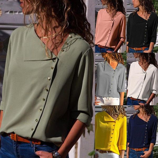 women's blouses & shirts holanono chiffon blouse long sleeve women and skew collar solid office shirt casual blusas chemise femme, White
women's blouses & shirts holanono chiffon blouse long sleeve women and skew collar solid office shirt casual blusas chemise femme, White