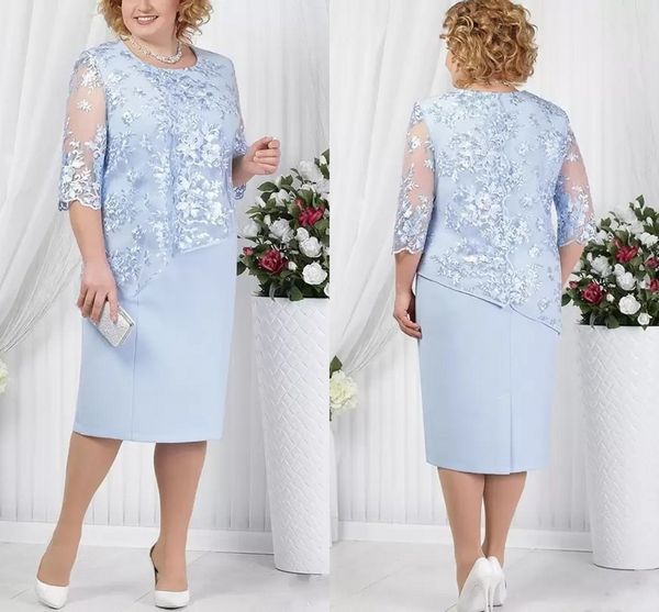 light sky blue mother of the bride dresses sheath satin lace tea length women short prom party gowns with long sleeves cape jacket plus size, Black;red
light sky blue mother of the bride dresses sheath satin lace tea length women short prom party gowns with long sleeves cape jacket plus size, Black;red