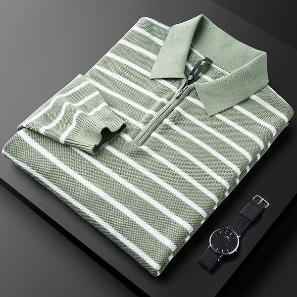 men's sweaters minglu autumn male luxury long sleeve zipper collar green stripe fashion slim fit man 3xl, White;black
men's sweaters minglu autumn male luxury long sleeve zipper collar green stripe fashion slim fit man 3xl, White;black