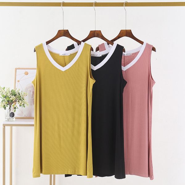 women's sleepwear night women sleeveless short v neck modal cotton nightgowns female comfortable loose nightwear nightshirt f, Black;red
women's sleepwear night women sleeveless short v neck modal cotton nightgowns female comfortable loose nightwear nightshirt f, Black;red