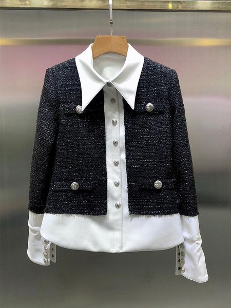 women's jackets 2021 autumn black patchwork white sheepskin fashion tweed jacket women lapel snap button deco street coat lady, Black;brown
women's jackets 2021 autumn black patchwork white sheepskin fashion tweed jacket women lapel snap button deco street coat lady, Black;brown