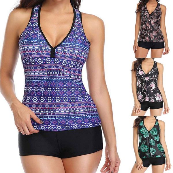 women's swimwear women two-piece clothes set, printed pattern v-neck sleeveless swimming and shorts, black/ green/ purple, White;black
women's swimwear women two-piece clothes set, printed pattern v-neck sleeveless swimming and shorts, black/ green/ purple, White;black