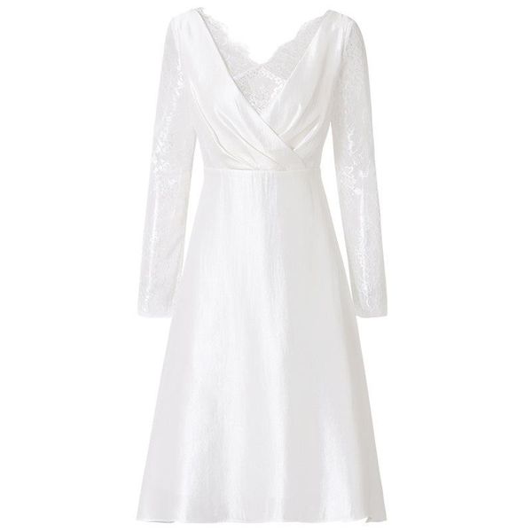 casual dresses 2021 women french hepburn style dress white fairy summer lace stitching satin v-neck slim high waist soild, Black;gray
casual dresses 2021 women french hepburn style dress white fairy summer lace stitching satin v-neck slim high waist soild, Black;gray
