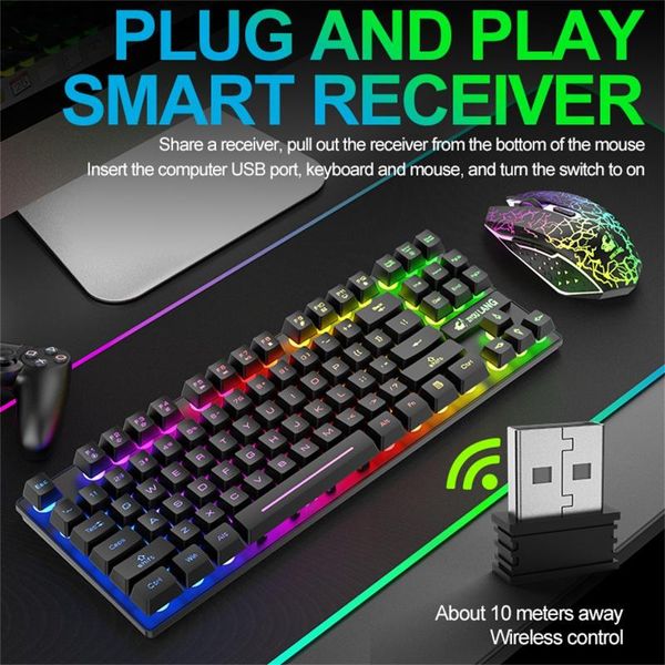 2.4ghz wireless rechargeable rgb backlit gaming keyboard and mouse combo deskoffice entertainment for lappc gamer keyboards
2.4ghz wireless rechargeable rgb backlit gaming keyboard and mouse combo deskoffice entertainment for lappc gamer keyboards
