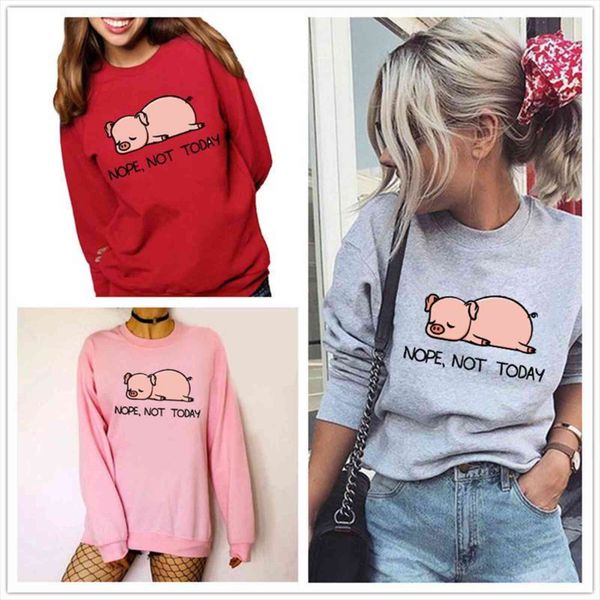 nope not today pig printed womens hoodies fleece long sleeve o neck loose sweatshirt girls pullovers winter, Black
nope not today pig printed womens hoodies fleece long sleeve o neck loose sweatshirt girls pullovers winter, Black