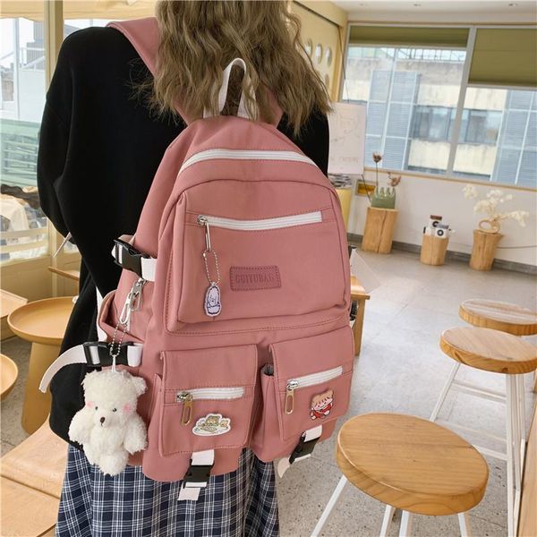 backpack multi-pocket waterproof nylon women men large capacity bookbag leisure travel bag insert buckle schoolbag
backpack multi-pocket waterproof nylon women men large capacity bookbag leisure travel bag insert buckle schoolbag