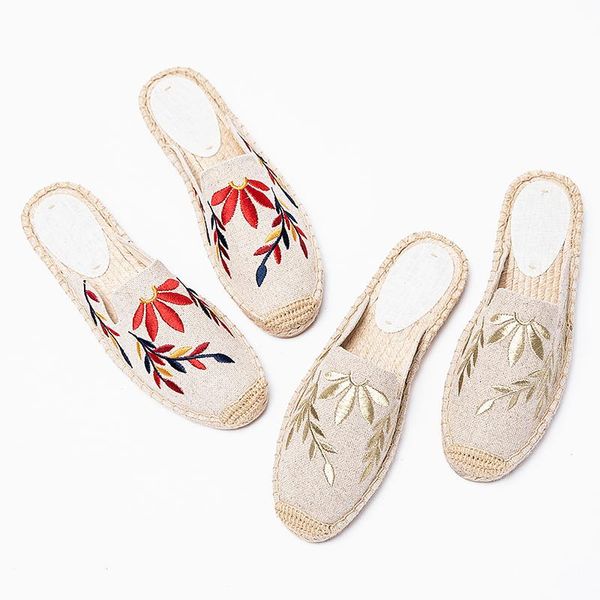 slippers 2021 sandals and spring summer fashion casual linen embroidered branches straw shoes a couple of lines, Black
slippers 2021 sandals and spring summer fashion casual linen embroidered branches straw shoes a couple of lines, Black