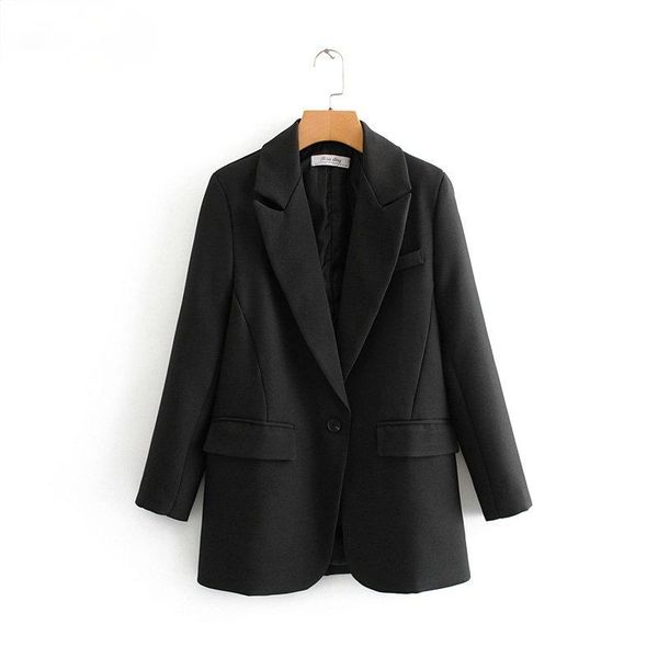 women's suits & blazers fashion women black suit blazer long sleeve pocket office lady business coat female retro da45, White;black
women's suits & blazers fashion women black suit blazer long sleeve pocket office lady business coat female retro da45, White;black