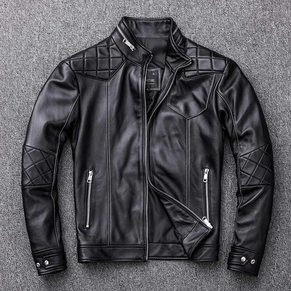 men's leather & faux 2021 fashion genuine jacket men short slim fit sheepskin black stand collar motorcycle biker coat
men's leather & faux 2021 fashion genuine jacket men short slim fit sheepskin black stand collar motorcycle biker coat