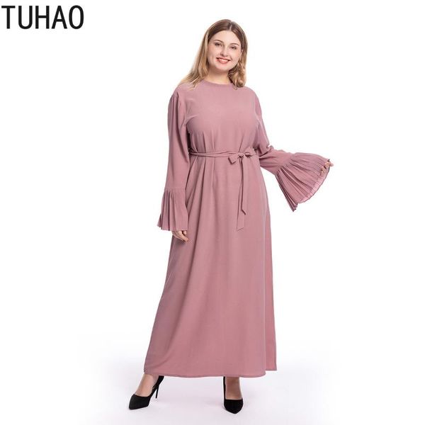 casual dresses loose plus size woman dress pleated flare sleeve long with sashes solid muslim robe female clothes t6114, Black;gray
casual dresses loose plus size woman dress pleated flare sleeve long with sashes solid muslim robe female clothes t6114, Black;gray