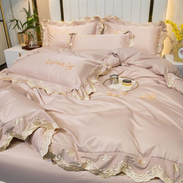 bedding sets summer washed silk 4-piece ice european luxury high-end naked bed sheet quilt cover princess style
bedding sets summer washed silk 4-piece ice european luxury high-end naked bed sheet quilt cover princess style