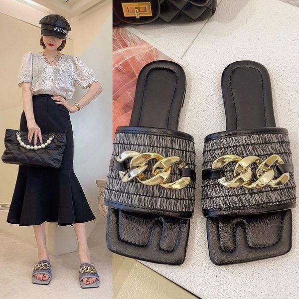 puimentiua women slipper sandals gold chain closed toe slip on mules shoes flat heels square head casual slides flip flop 2021 slippers, Black
puimentiua women slipper sandals gold chain closed toe slip on mules shoes flat heels square head casual slides flip flop 2021 slippers, Black