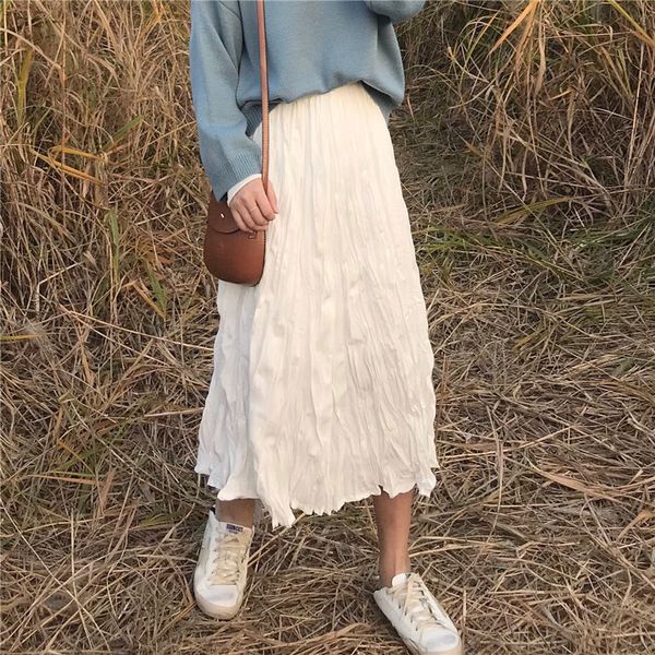 autumn summer casual black long skirts women new fashion korean style high waist mori girl white pleated skirt female p063 210412
autumn summer casual black long skirts women new fashion korean style high waist mori girl white pleated skirt female p063 210412