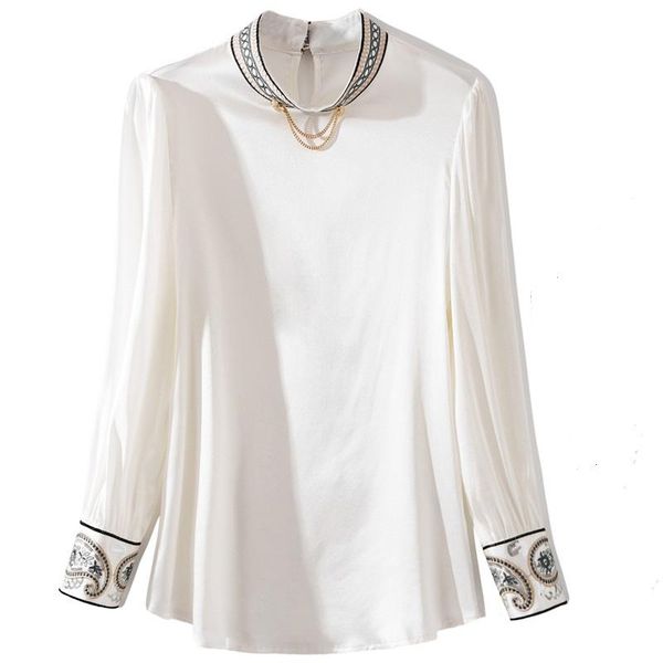 100%silk 2021 spring summer blouses women stand neck vintage embroidery long sleeve elegant white black female blusa women's & shirts
100%silk 2021 spring summer blouses women stand neck vintage embroidery long sleeve elegant white black female blusa women's & shirts