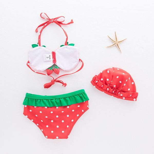 strawberry children's bikini girls' split small fresh sling swimsuit 3 piece set, White;black
strawberry children's bikini girls' split small fresh sling swimsuit 3 piece set, White;black