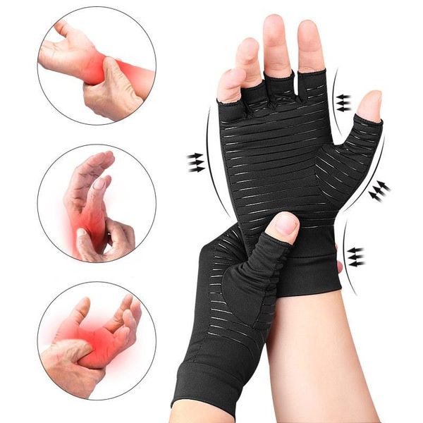 pair compression arthritis gloves women men joint pain relief half finger brace therapy wrist support anti-slip, Black;red
pair compression arthritis gloves women men joint pain relief half finger brace therapy wrist support anti-slip, Black;red