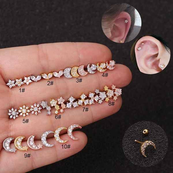 stud 1piece diameter 0.8mm piercing earrings for woman 2021 jewelry mini star moon snow flower inlaid zircon wholesale, Golden;silver
stud 1piece diameter 0.8mm piercing earrings for woman 2021 jewelry mini star moon snow flower inlaid zircon wholesale, Golden;silver