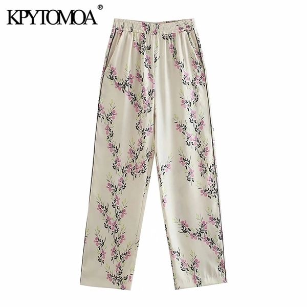kpytomoa women chic fashion with piping floral print pants vintage high elastic waist side pockets female trousers mujer 211115, Black;white
kpytomoa women chic fashion with piping floral print pants vintage high elastic waist side pockets female trousers mujer 211115, Black;white