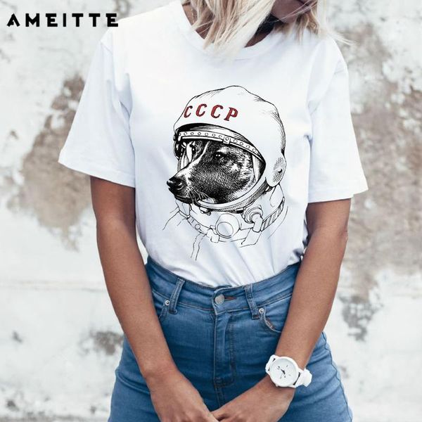 women's t-shirt ameitte 2021 summer space traveler design t shirts women laika dog print fashion all-match female white tee shirt
women's t-shirt ameitte 2021 summer space traveler design t shirts women laika dog print fashion all-match female white tee shirt