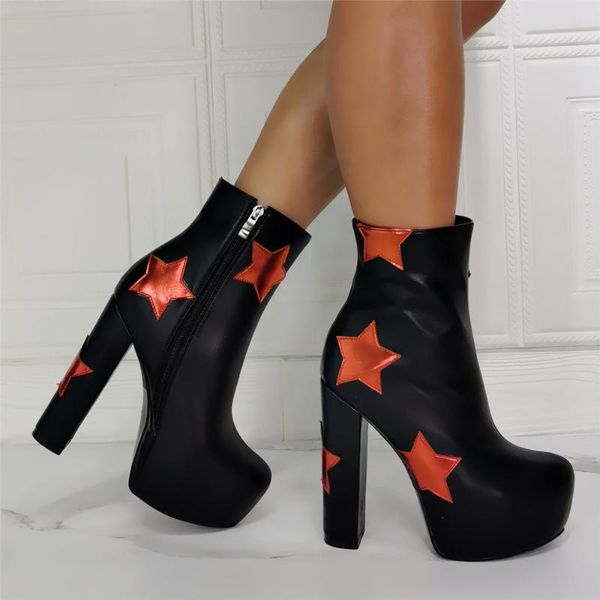 boots dipsloot woman sliver red stars round toe platform ankle punk style black plus size chunky heels zipper lady booties
boots dipsloot woman sliver red stars round toe platform ankle punk style black plus size chunky heels zipper lady booties