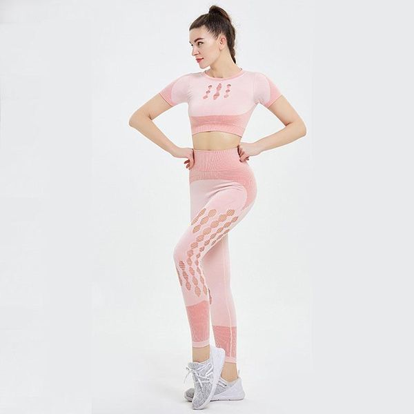 yoga outfit spring and summer seamless two piece set women sports suit fitness clothes holes design leggings
yoga outfit spring and summer seamless two piece set women sports suit fitness clothes holes design leggings