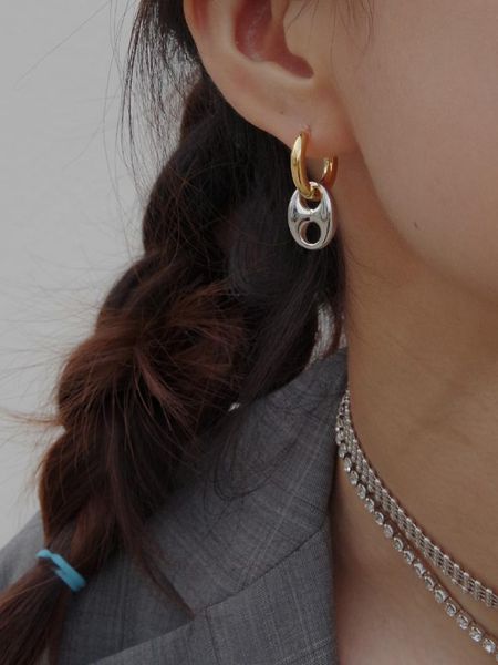 hoop & huggie retro metal pig nose earring gold and silver stitching niche design advanced earrings detachable dual-purpose, Golden;silver
hoop & huggie retro metal pig nose earring gold and silver stitching niche design advanced earrings detachable dual-purpose, Golden;silver