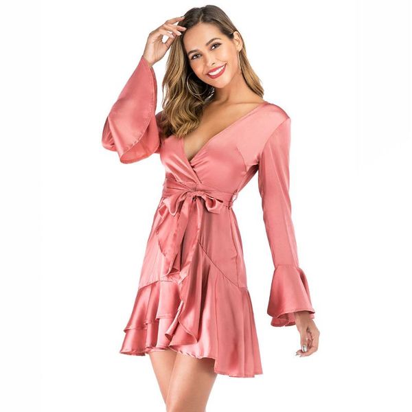 casual dresses long sleeve dress women deep v neck back zipper ruffle flare with belt frill short mt2953, Black;gray
casual dresses long sleeve dress women deep v neck back zipper ruffle flare with belt frill short mt2953, Black;gray