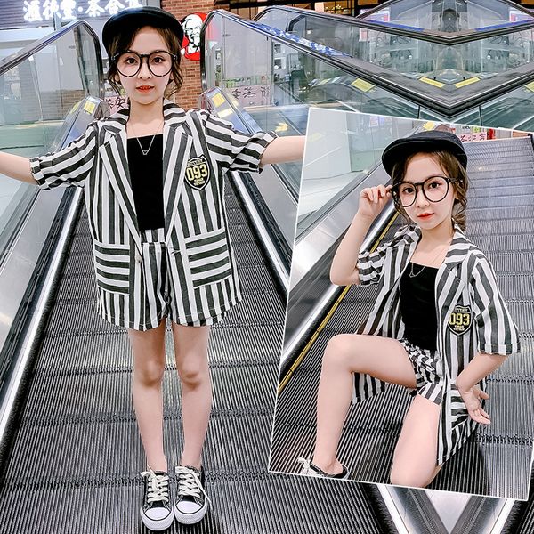 childrens suit summer short-sleeved striped suit jacket suspender shorts fashion three-piece suit girls, White
childrens suit summer short-sleeved striped suit jacket suspender shorts fashion three-piece suit girls, White