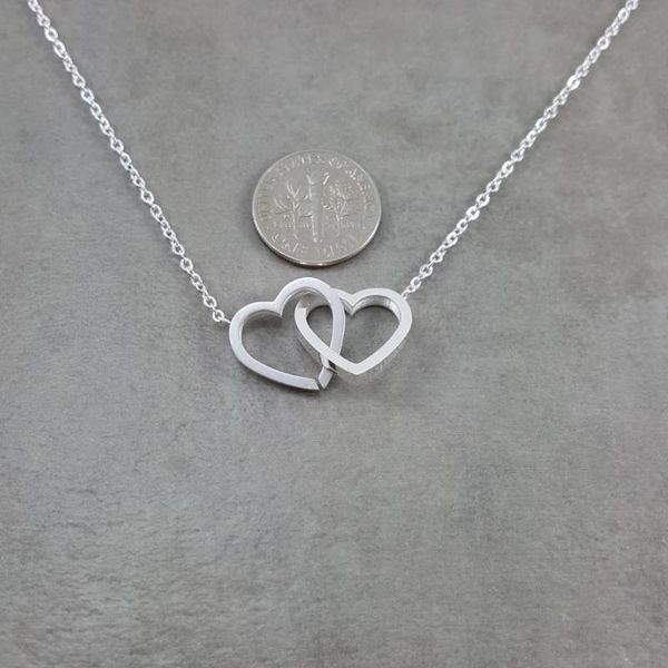 pendant necklaces double heart couple necklace stainless steel rose gold color love women bridesmaid gifts collares mujer, Silver
pendant necklaces double heart couple necklace stainless steel rose gold color love women bridesmaid gifts collares mujer, Silver