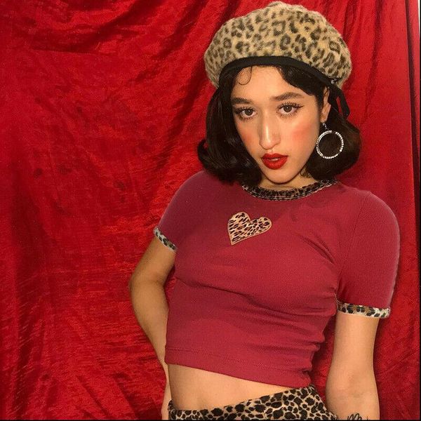 cute short sleeve leopard print women shirts heart elastic o neck tube blouse crop top, White
cute short sleeve leopard print women shirts heart elastic o neck tube blouse crop top, White