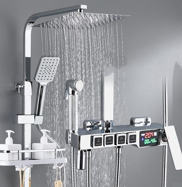wall mounted shower faucet thermostatic set rain hand bathtub mixer tap digital display bathroom sets
wall mounted shower faucet thermostatic set rain hand bathtub mixer tap digital display bathroom sets