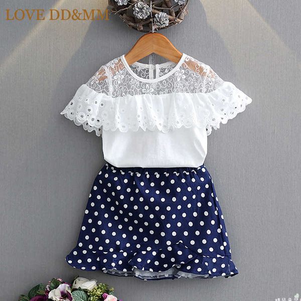 love dd&mm girls clothing sets summer girl fashion sweet lace short sleeve t-shirts + skirt suit kids clothes 210715, White
love dd&mm girls clothing sets summer girl fashion sweet lace short sleeve t-shirts + skirt suit kids clothes 210715, White