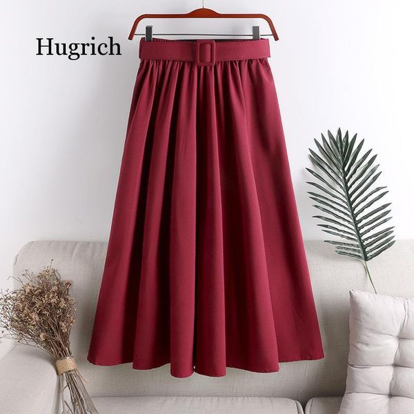 skirt women with belt for 2021 spring summer ladies korean red green black blue high waist long female skirts
skirt women with belt for 2021 spring summer ladies korean red green black blue high waist long female skirts